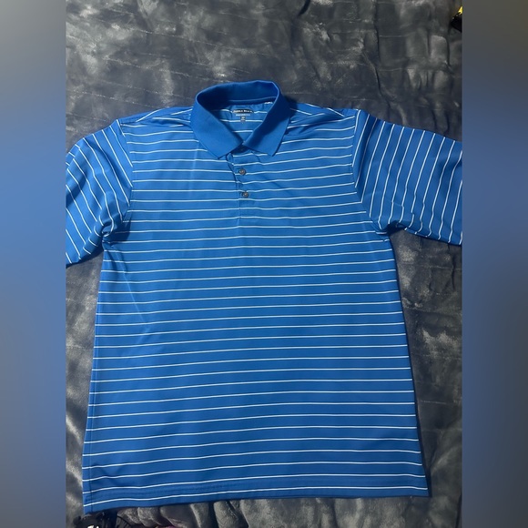 Pebble Beach Other - Pebble Beach Performance Golf Polo Shirt Men's Short Sleeve Blue Striped Large